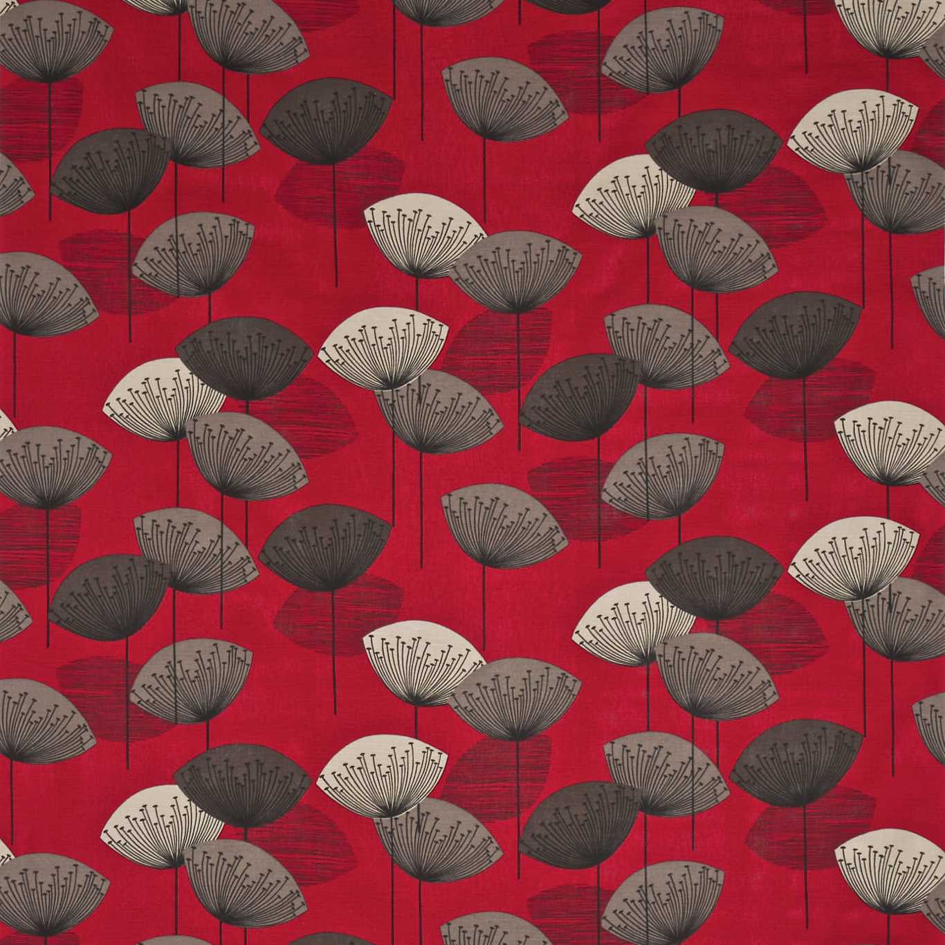 Dandelion Clocks DOPNDA201 Red Fabric By Sanderson