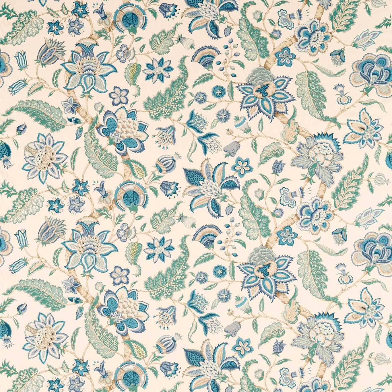 Newnham Courtney Eucalyptus/Cadet Blue Fabric By Sanderson