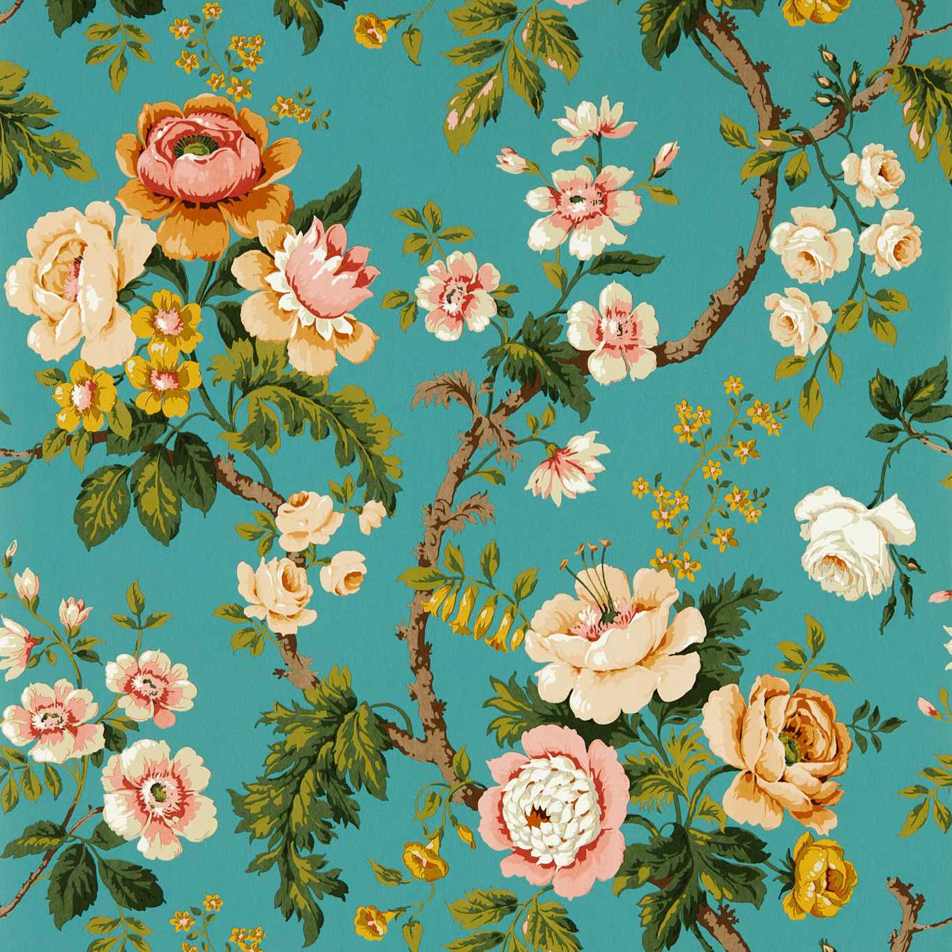 Hykenham High Sea/Ginger Wallpaper DOSW217041 by Sanderson