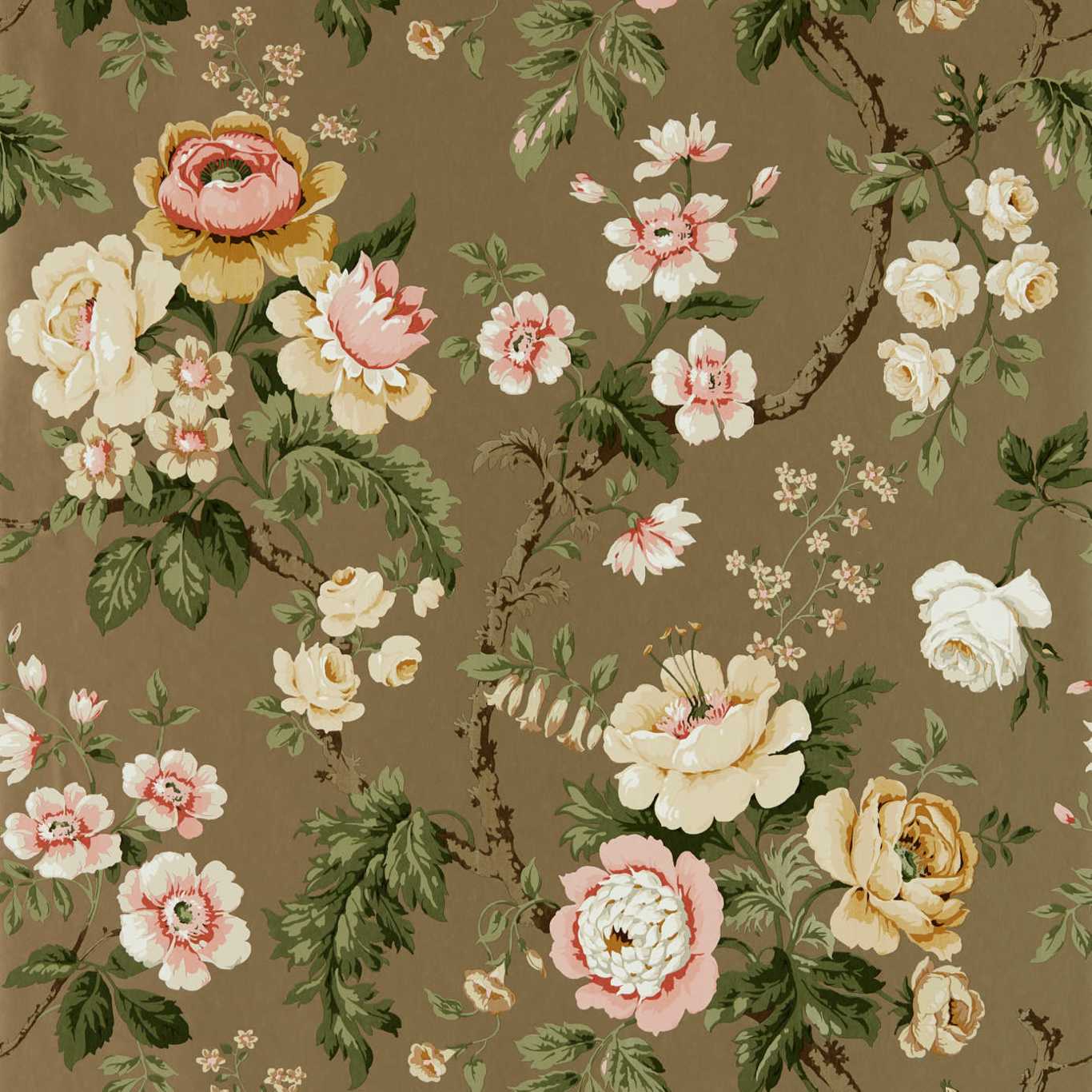 Hykenham Gold Metallic/Rose Wallpaper DOSW217042 by Sanderson