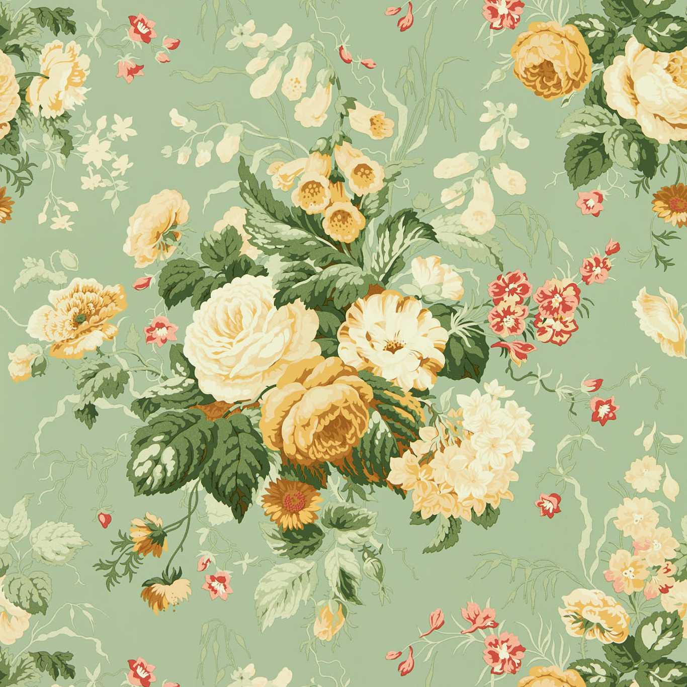 Stapleton Park Sage/Honey Wallpaper DOSW217047 by Sanderson