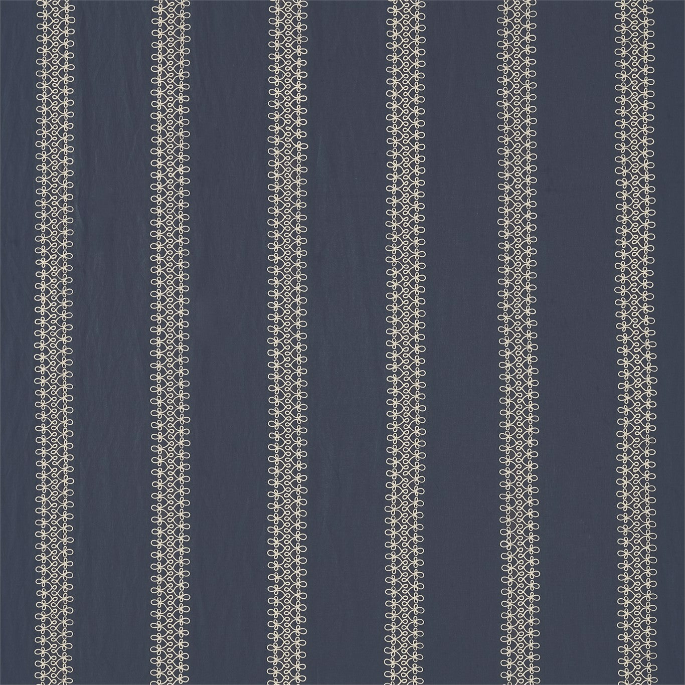 Burnett Stripe Indigo Fabric By Sanderson