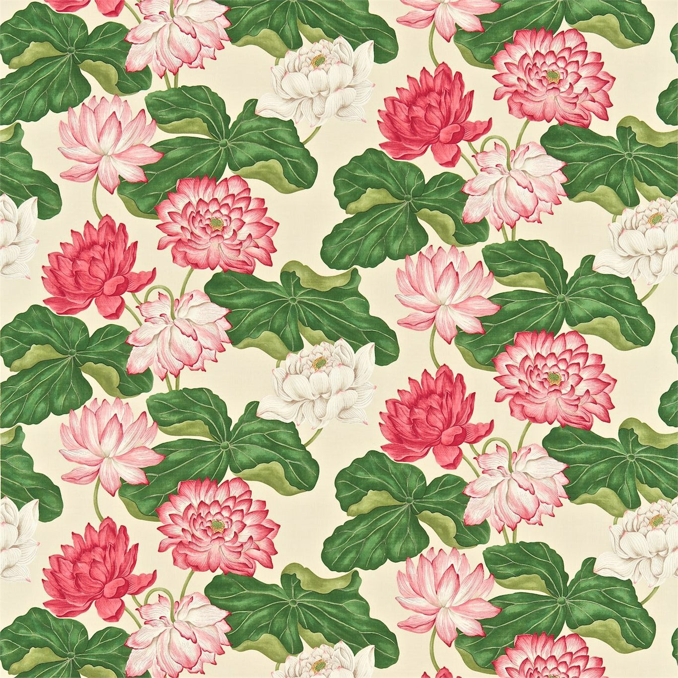 Kew 222060 Strawberry/Buttermilk Fabric By Sanderson