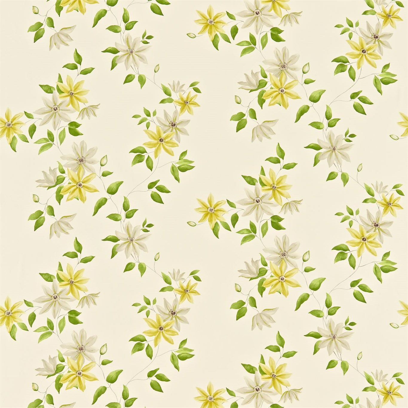 Wisley 222084 Primrose/Cream Fabric By Sanderson