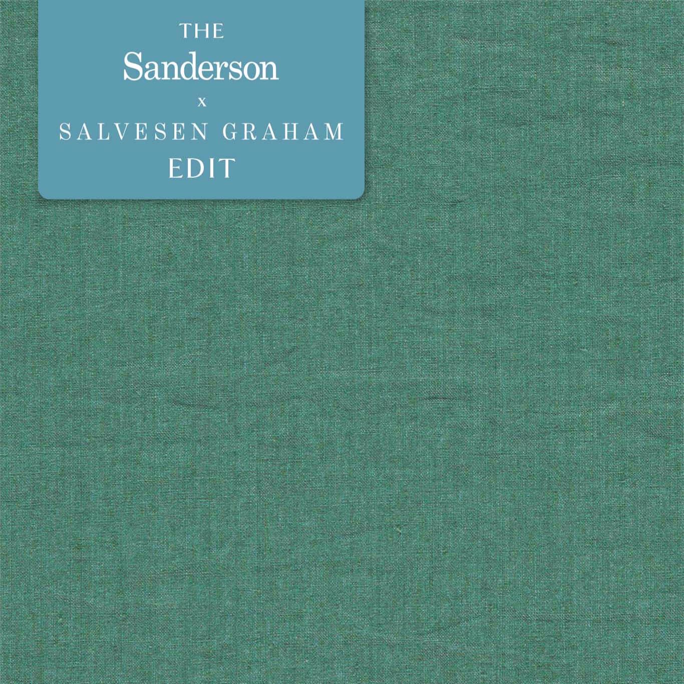 Rue Linen Evergreen Fabric By Sanderson