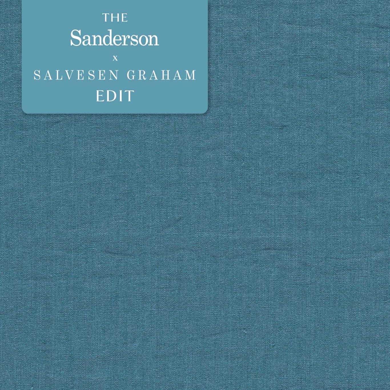 Rue Linen Petrol Fabric By Sanderson