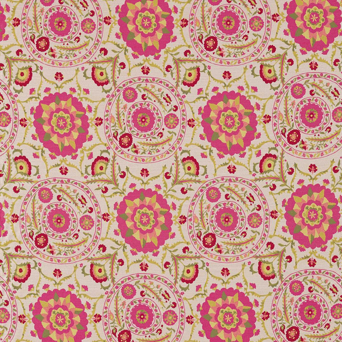 Anthos Cerise/Lime Fabric By Sanderson