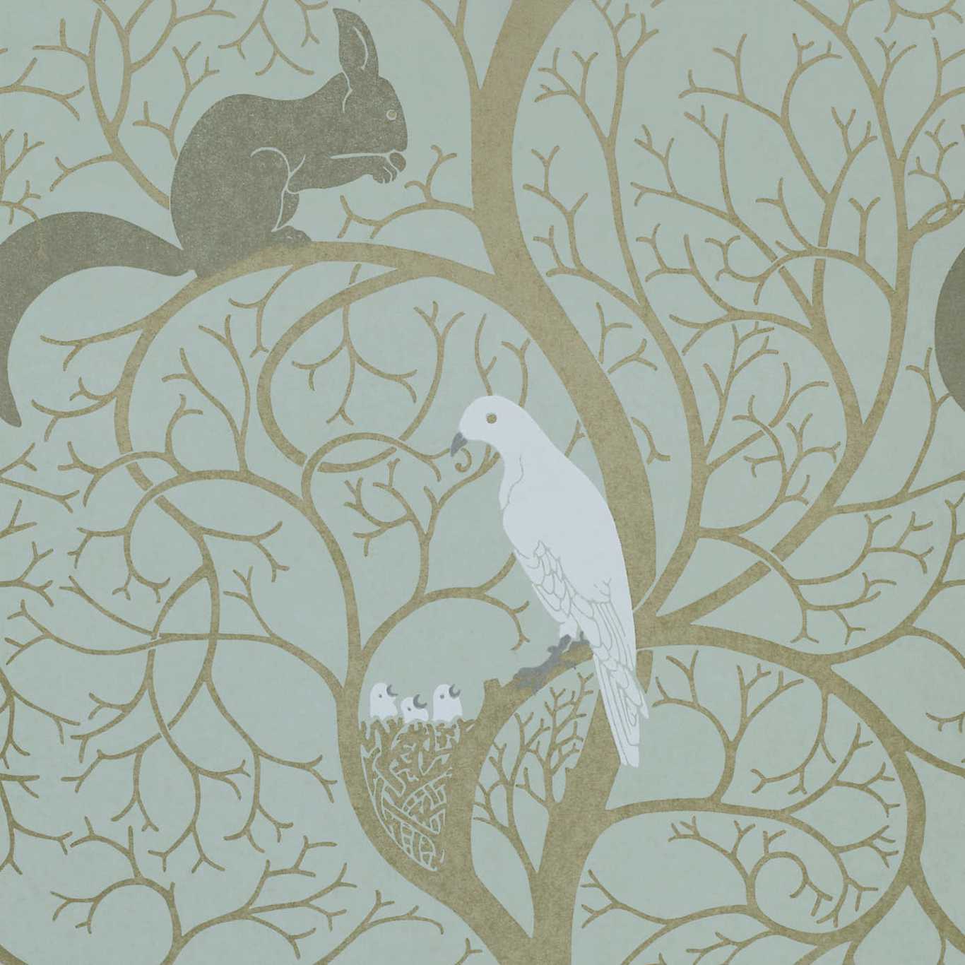 Squirrel & Dove Eggshell/Ivory Wallpaper DVIWSQ103 by Sanderson