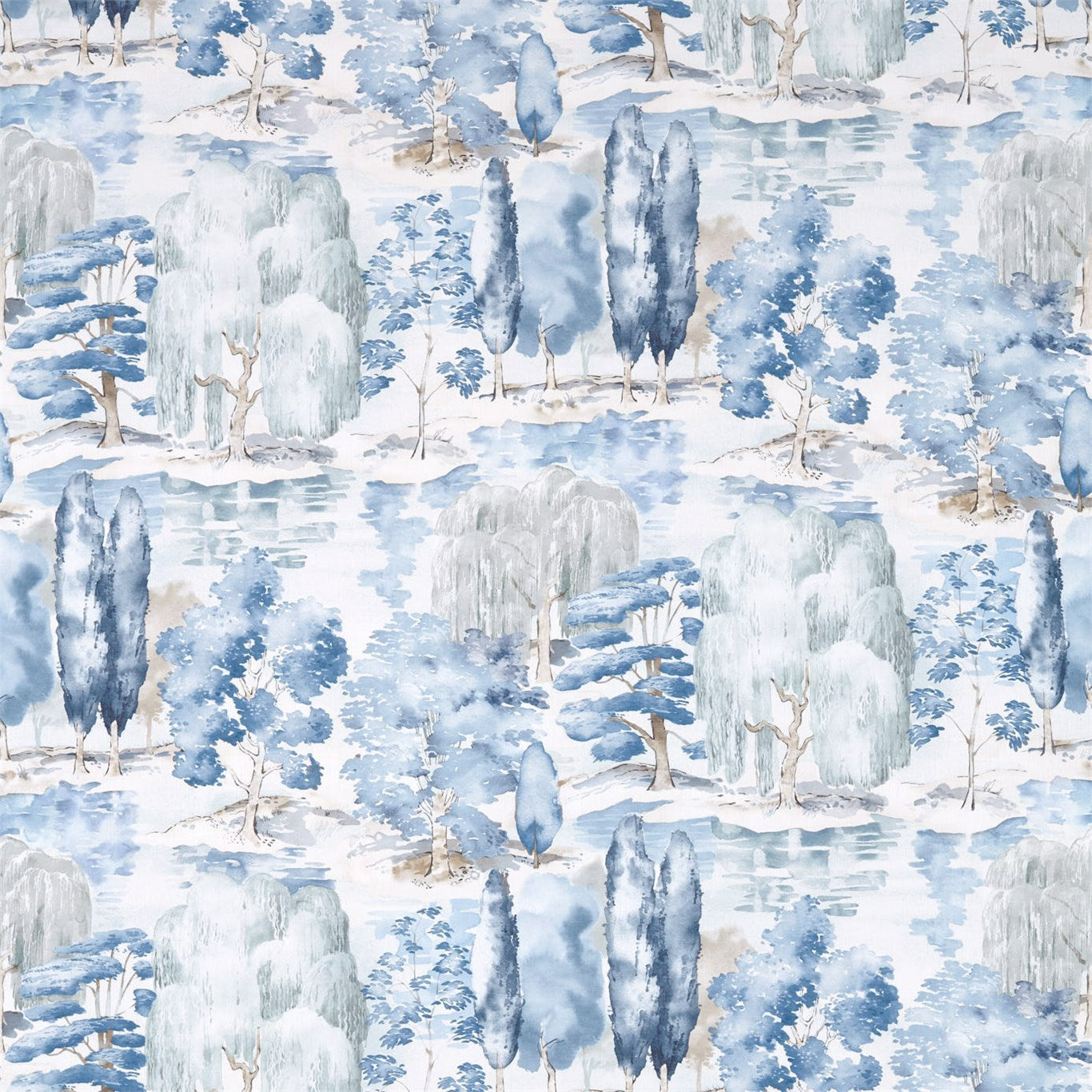 Waterperry Indigo Fabric By Sanderson