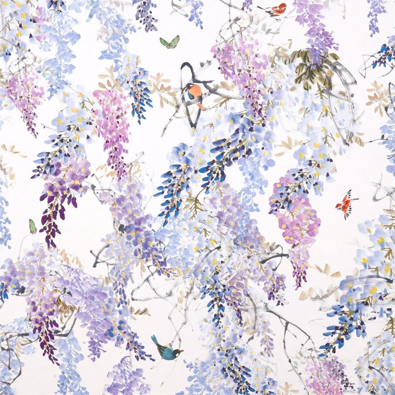 Wisteria Falls Amethyst Fabric By Sanderson