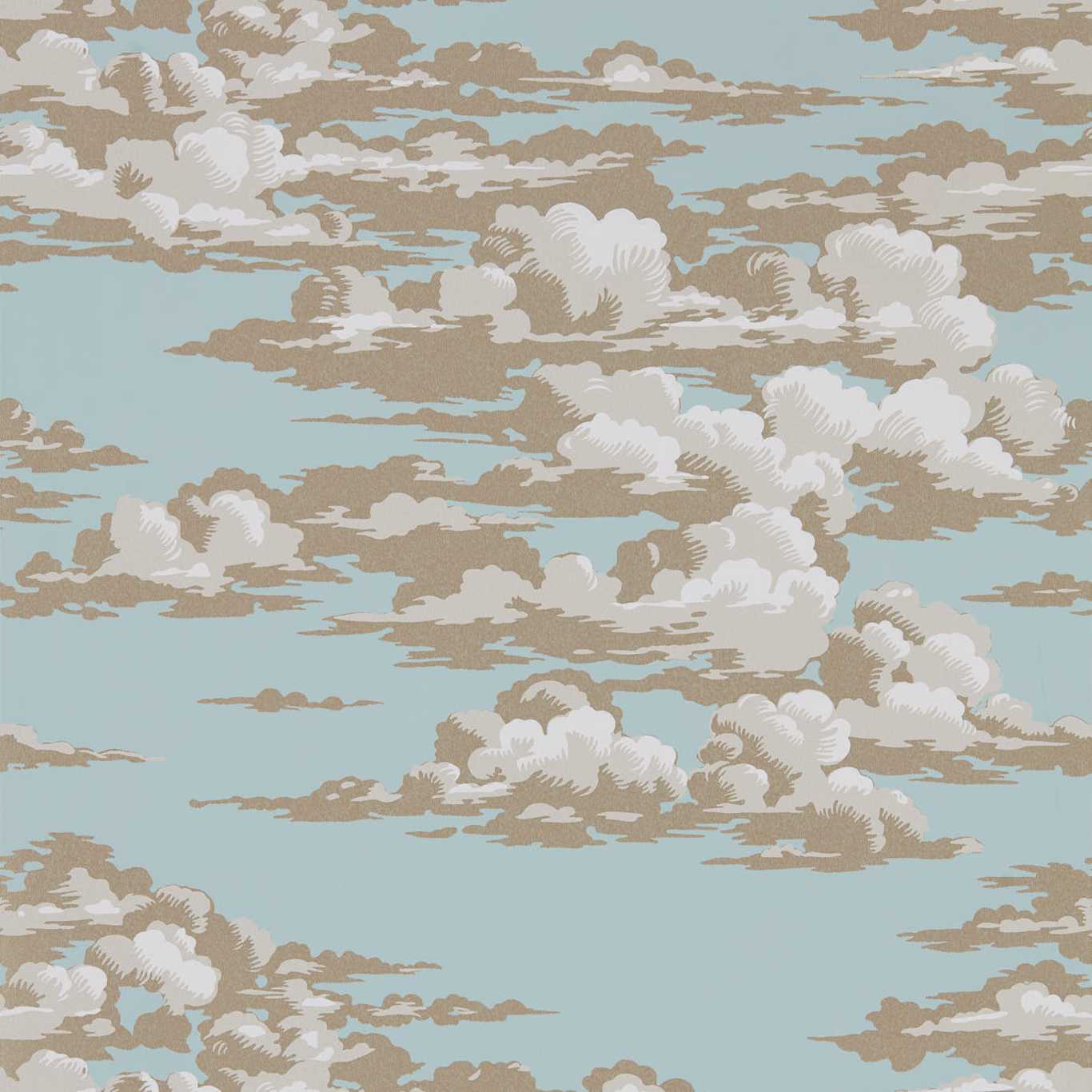 Silvi Clouds English Blue Wallpaper DYSI216601 by Sanderson