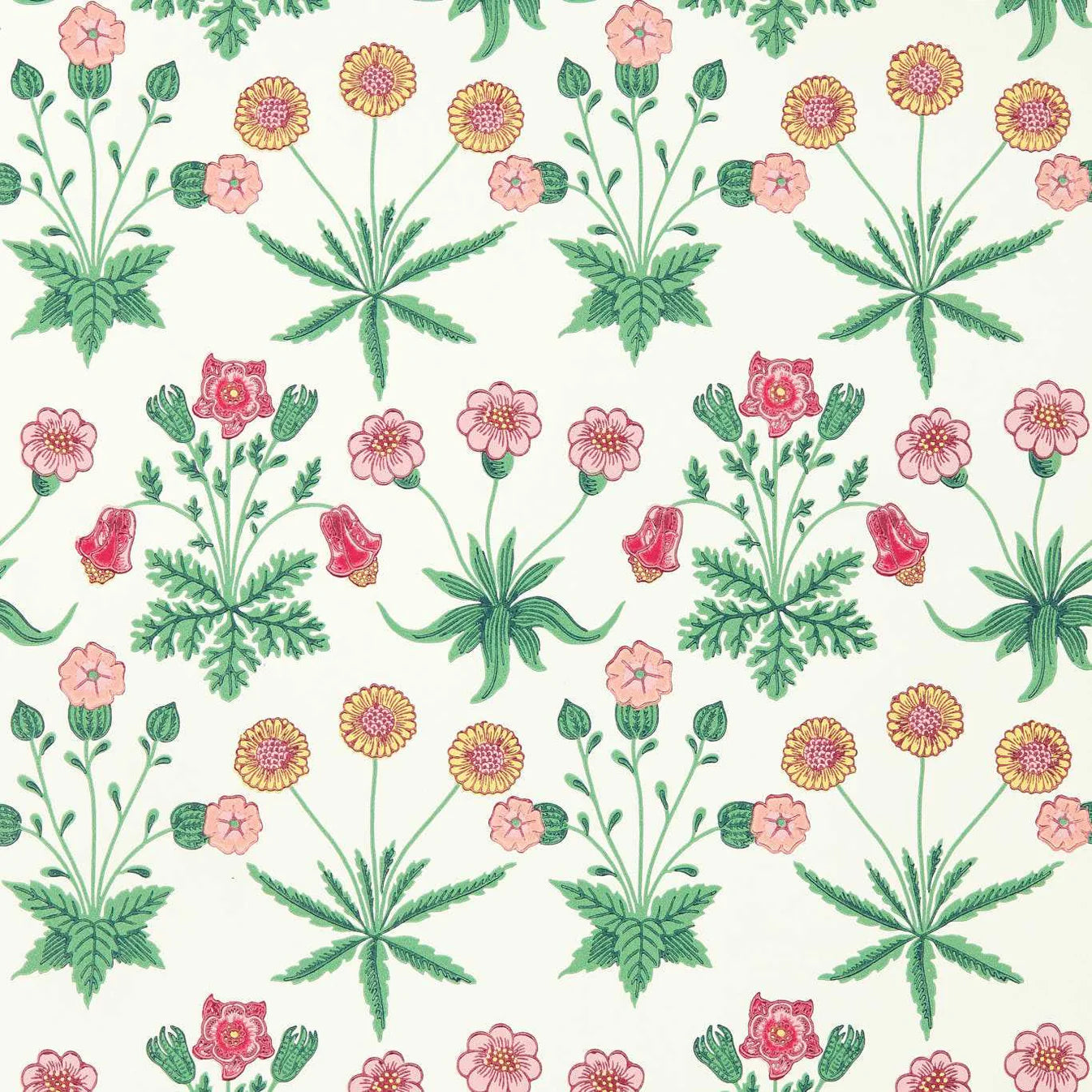 Daisy Strawberry Fields Wallpaper AARC510005 by Morris & Co - Clearance