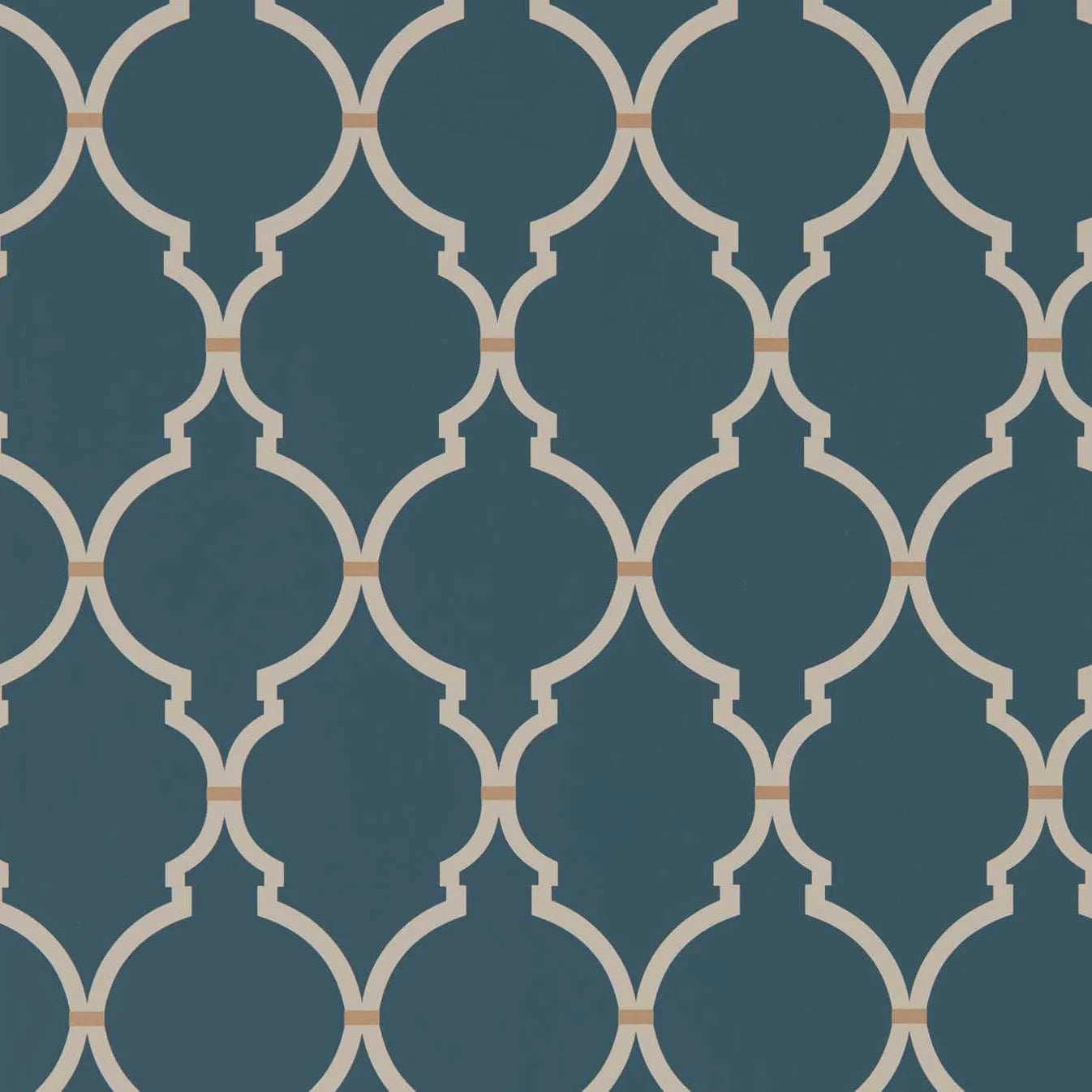 Empire Trellis Indigo/Linen Wallpaper DART216338 by Sanderson - Clearance