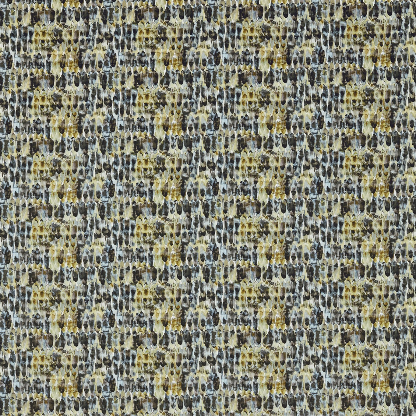 Kelambu Graphite/Mustard Fabric By Harlequin