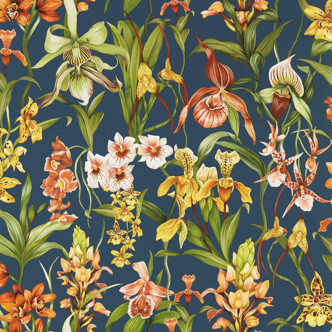 Kalina Midnight/Baked Terracotta/Nectar Wallpaper HC4W113010 by Harlequin