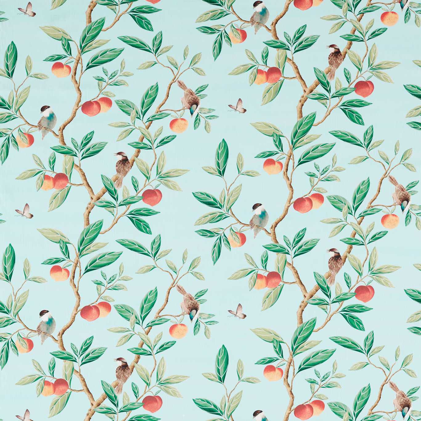 Ella Sky/Fig Leaf/ Nectarine Fabric By Harlequin x Diane Hill