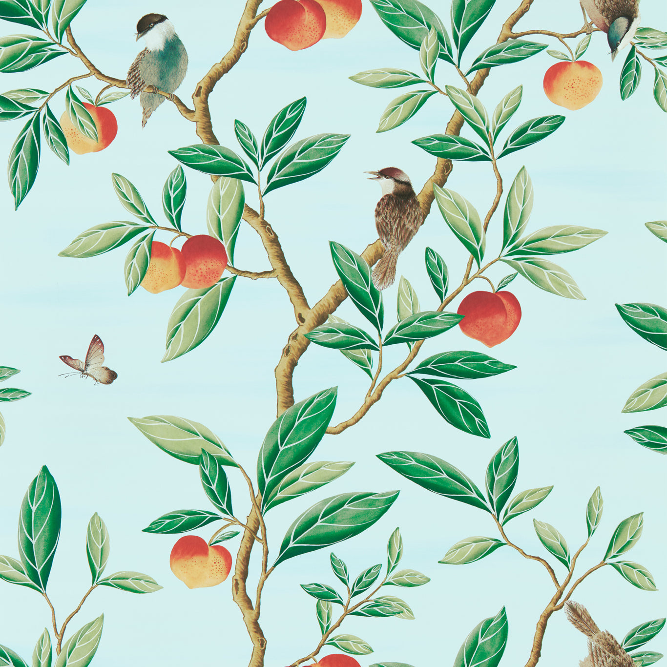 Ella Sky/Fig Leaf/ Nectarine Wallpaper HDHW112908 by Harlequin