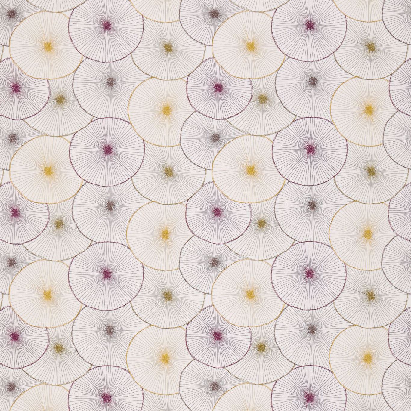 Aster Chartreuse/Plum/Truffle/Gold Fabric By Harlequin