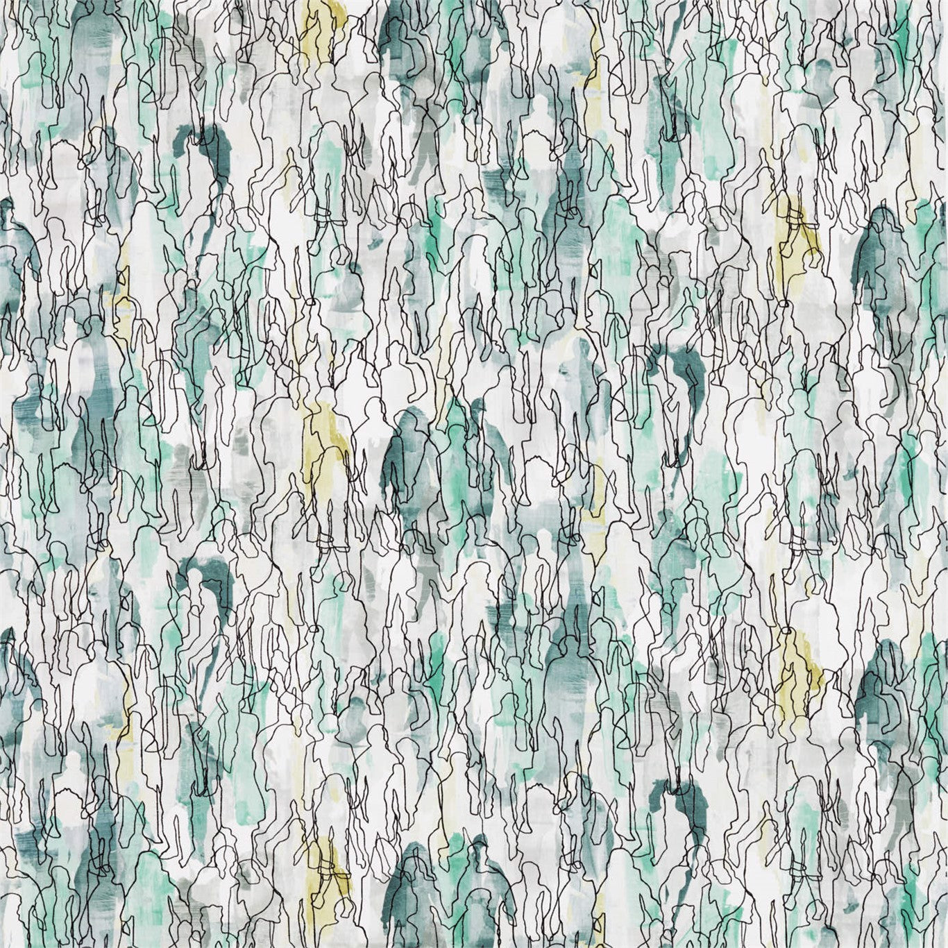 Multitude Emerald/Sepia Fabric By Harlequin