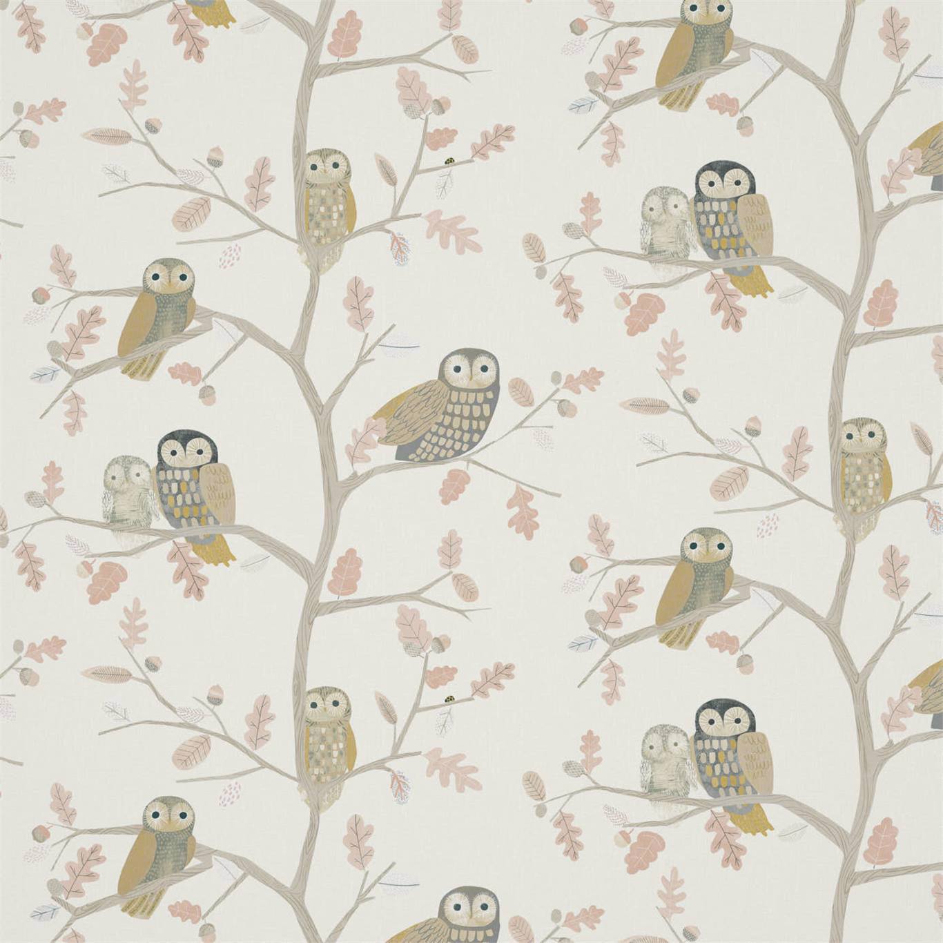 Little Owls Powder Fabric By Harlequin