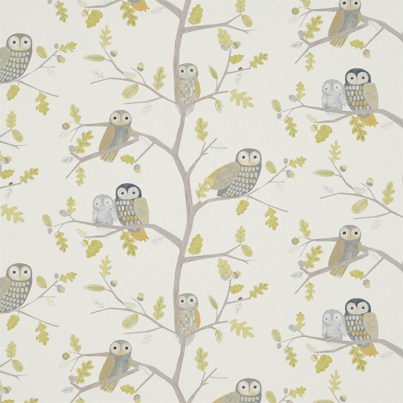 Little Owls Kiwi Fabric By Harlequin