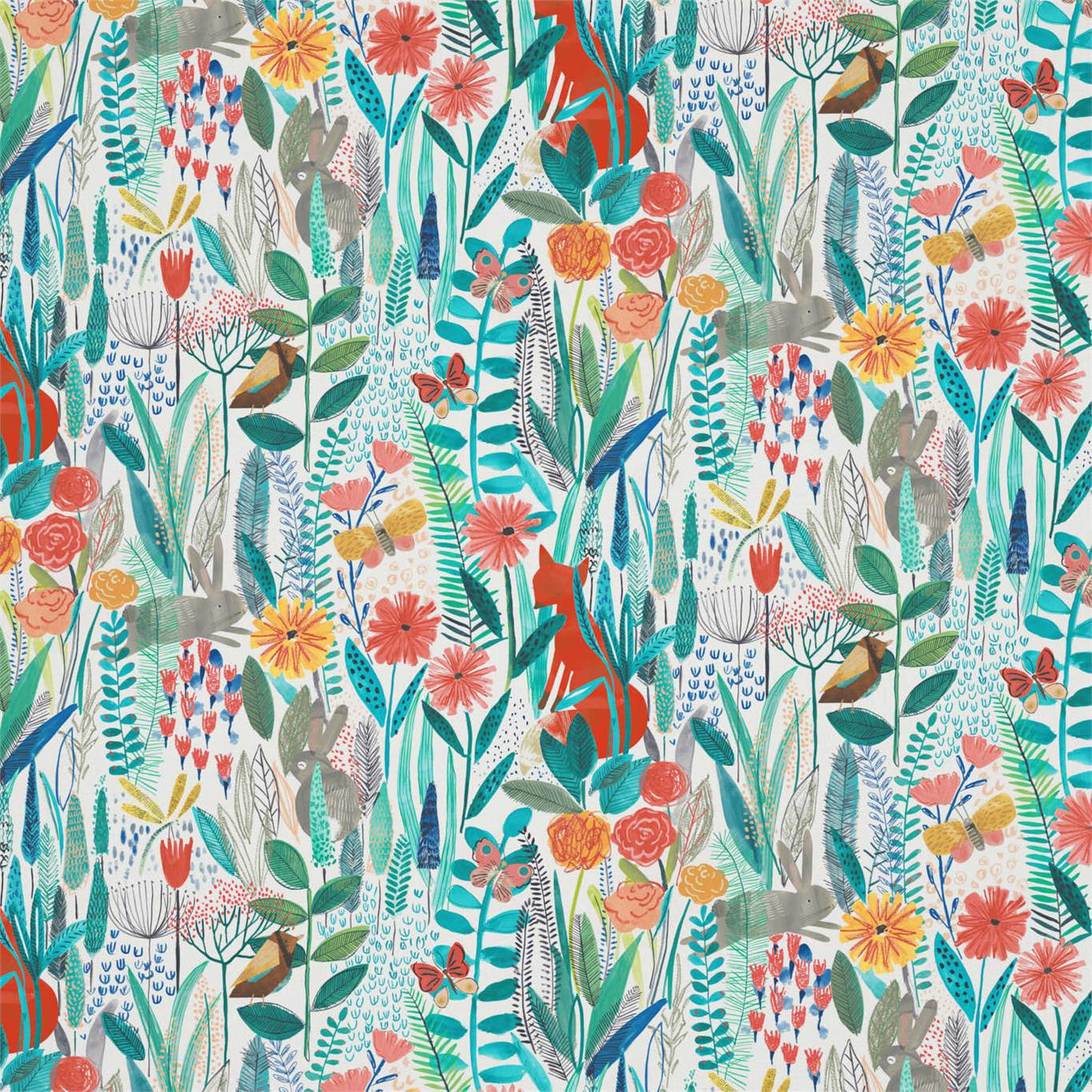 Hide And Seek Poppy/Marine/Ochre Fabric By Harlequin