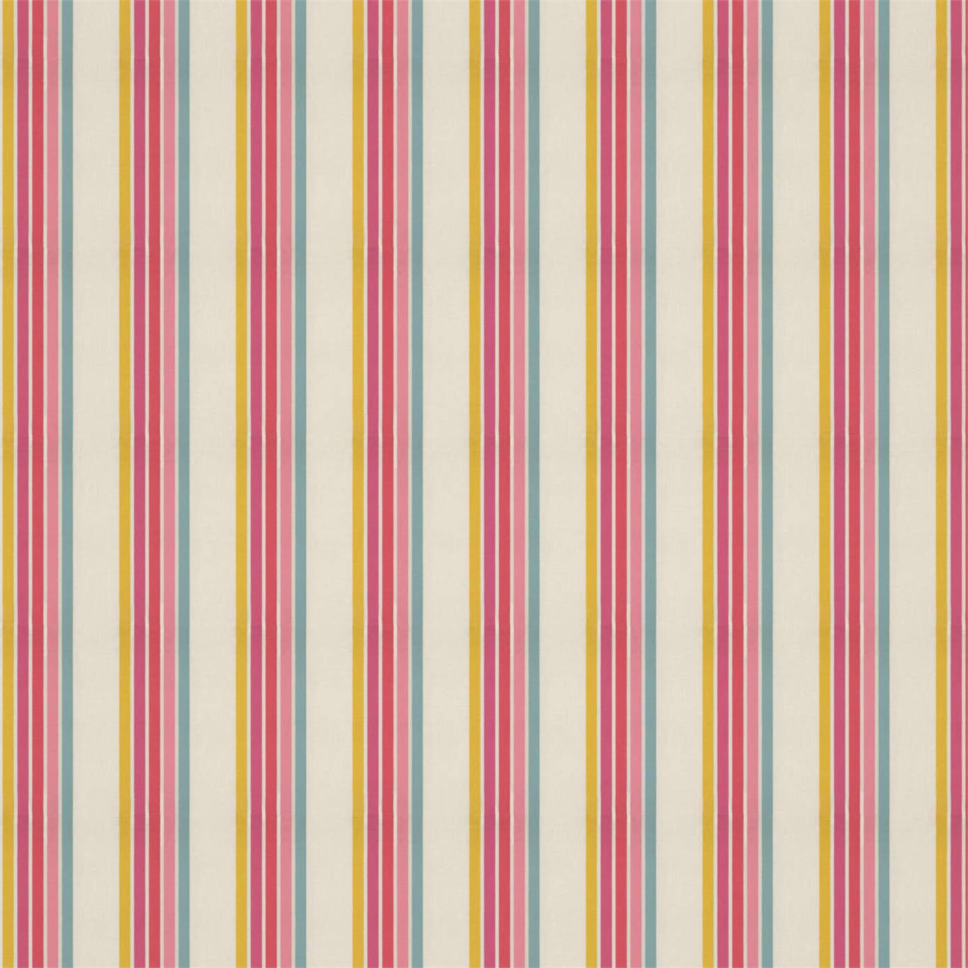 Helter Skelter Stripe Cherry/Blossom/Pineapple/Sky Fabric By Harlequin