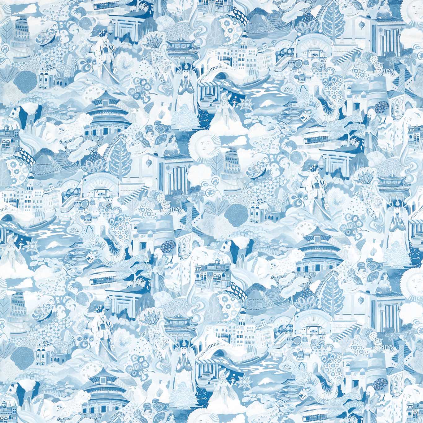 Journey of Discovery Wild Water/Exhale Fabric By Harlequin