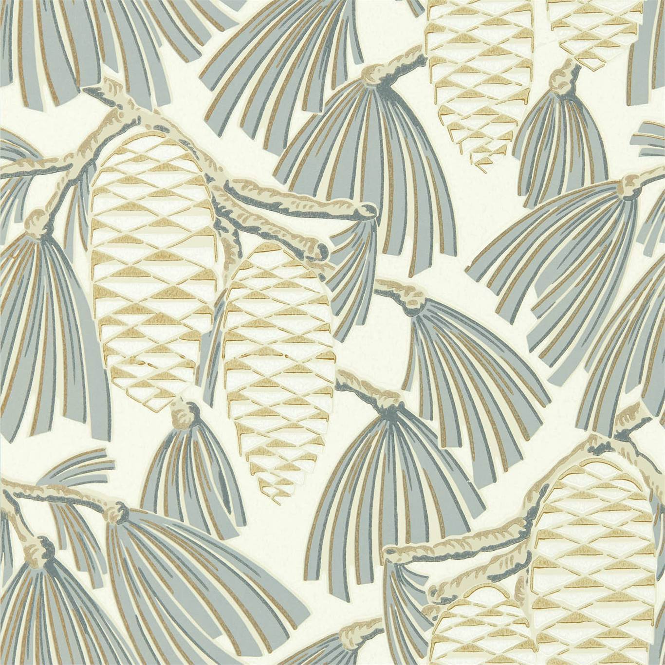 Foxley Platinum/Gold Wallpaper HSAW112128 by Harlequin