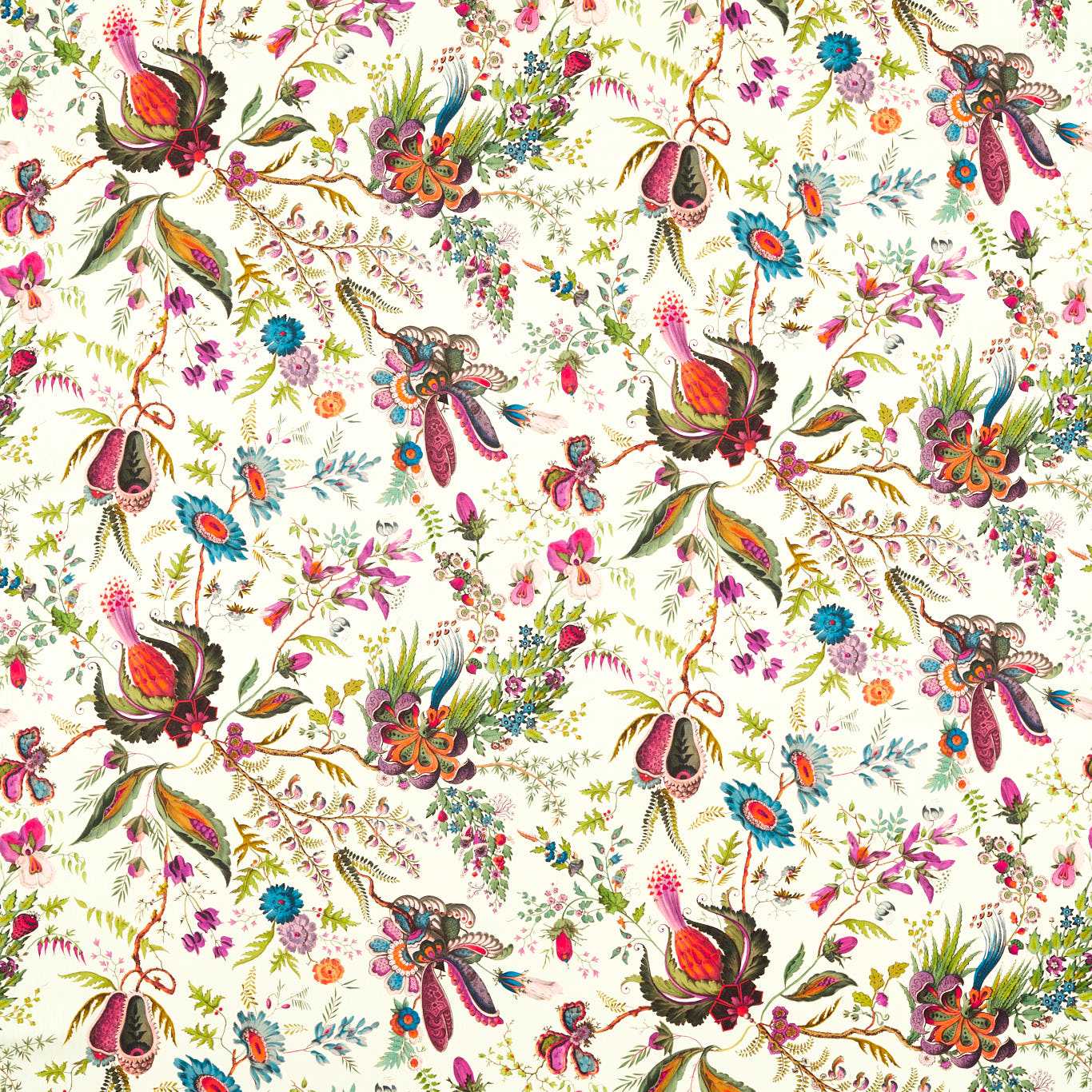 Wonderland Floral Spinel/Peridot/Pearl Fabric By Harlequin