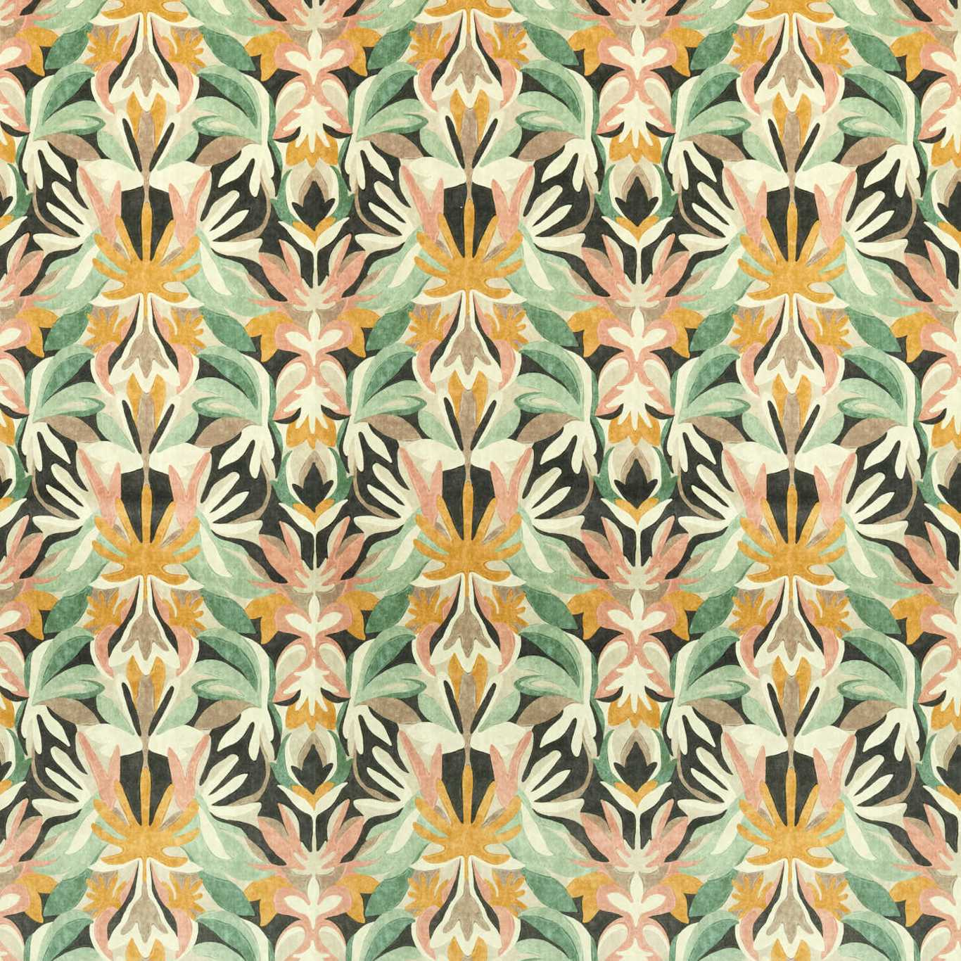 Melora Positano/Succulent/Amber Light Fabric By Harlequin