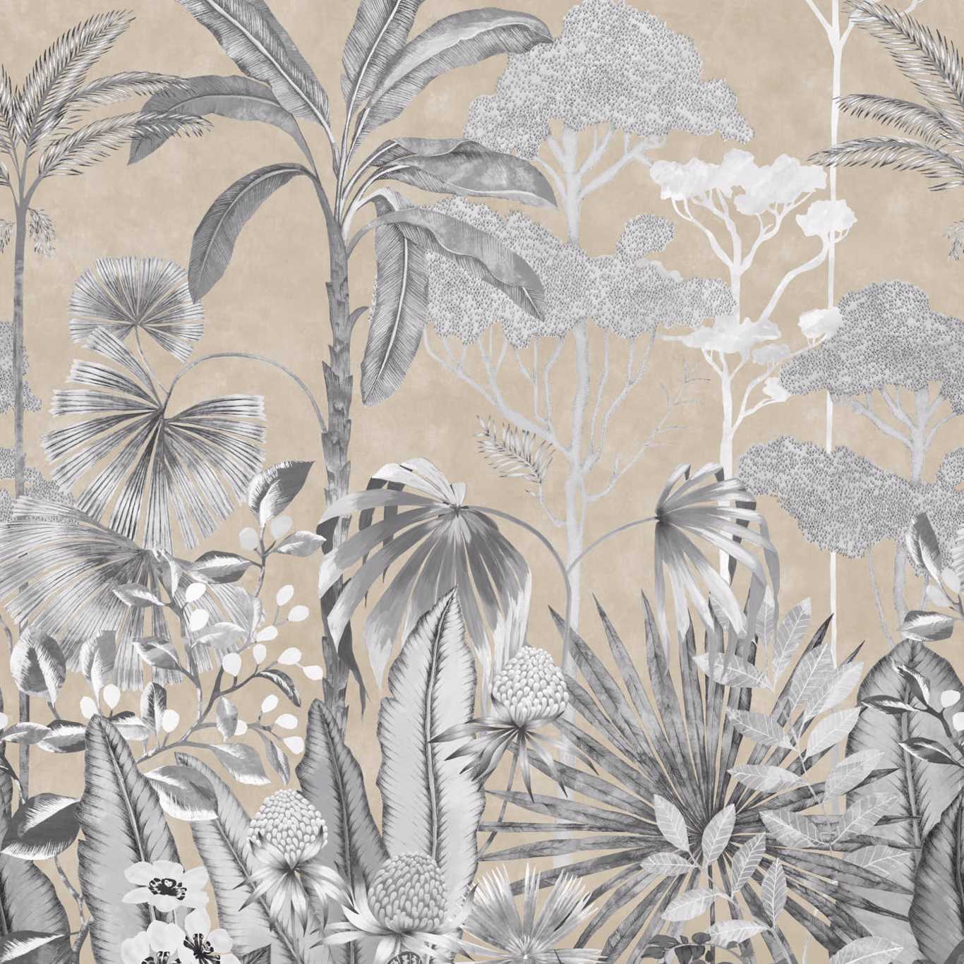 Floreana Gilt/Black Earth/ Tranquility Wallpaper HTEW112778 by Harlequin