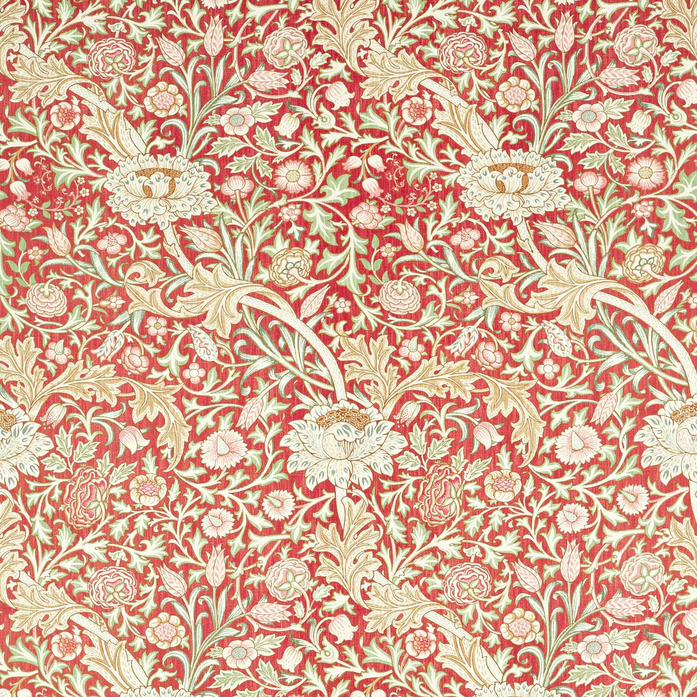 Trent Red House Fabric By Morris & Co