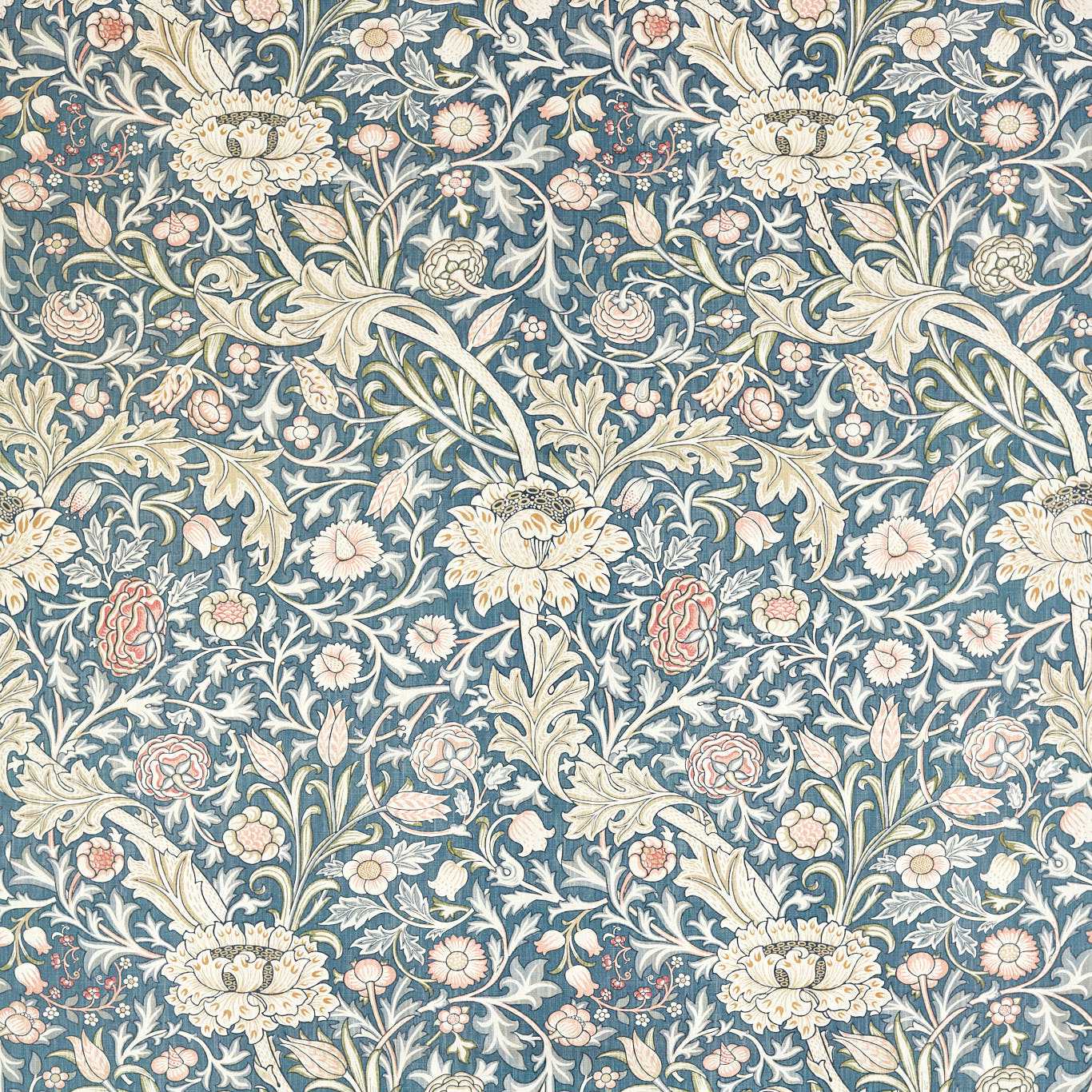 Trent Woad Blue Fabric By Morris & Co