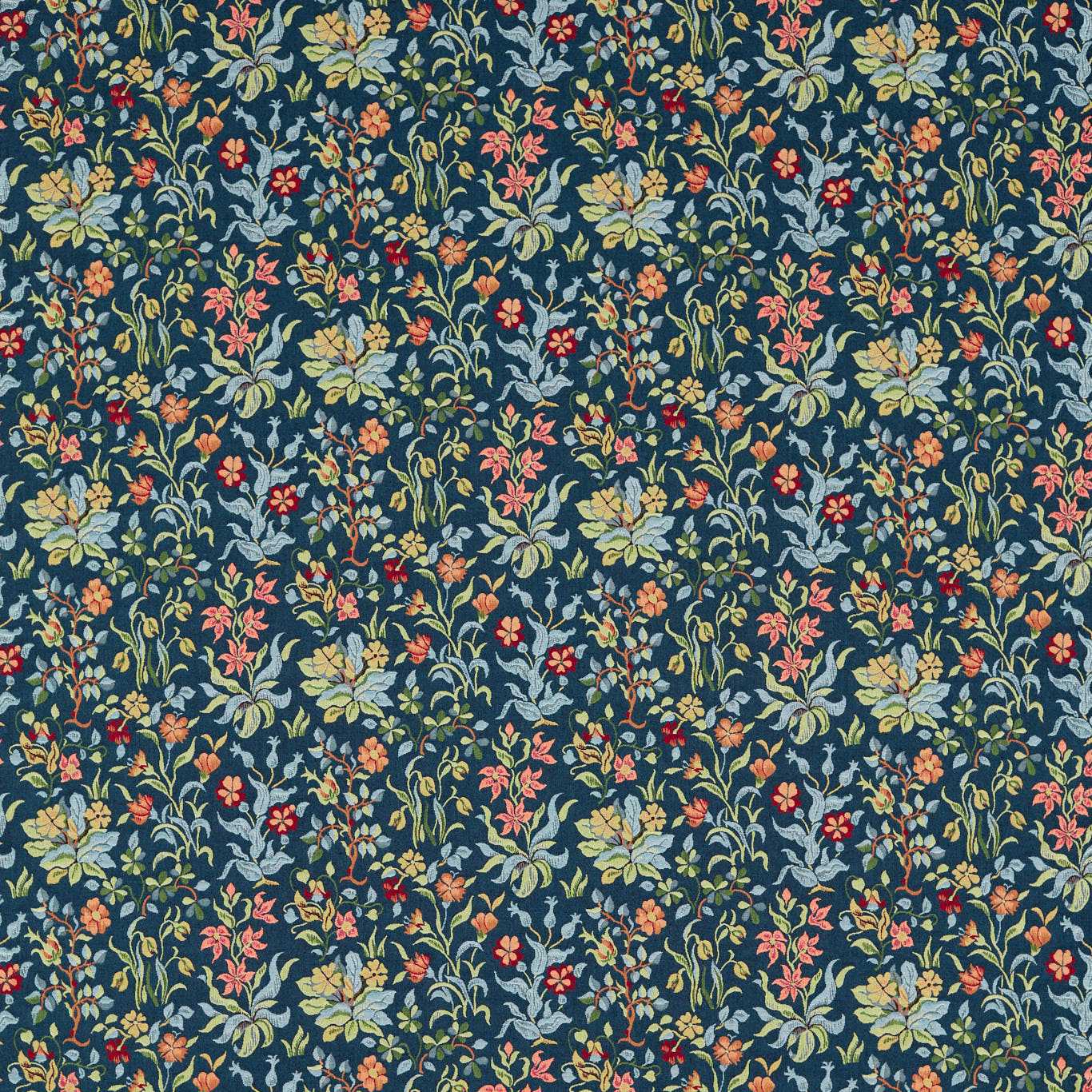 Flowers by May Indigo Fabric By Morris & Co