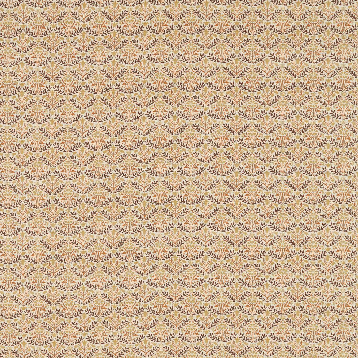 Bellflowers Chocolate/Tan Fabric By Morris & Co