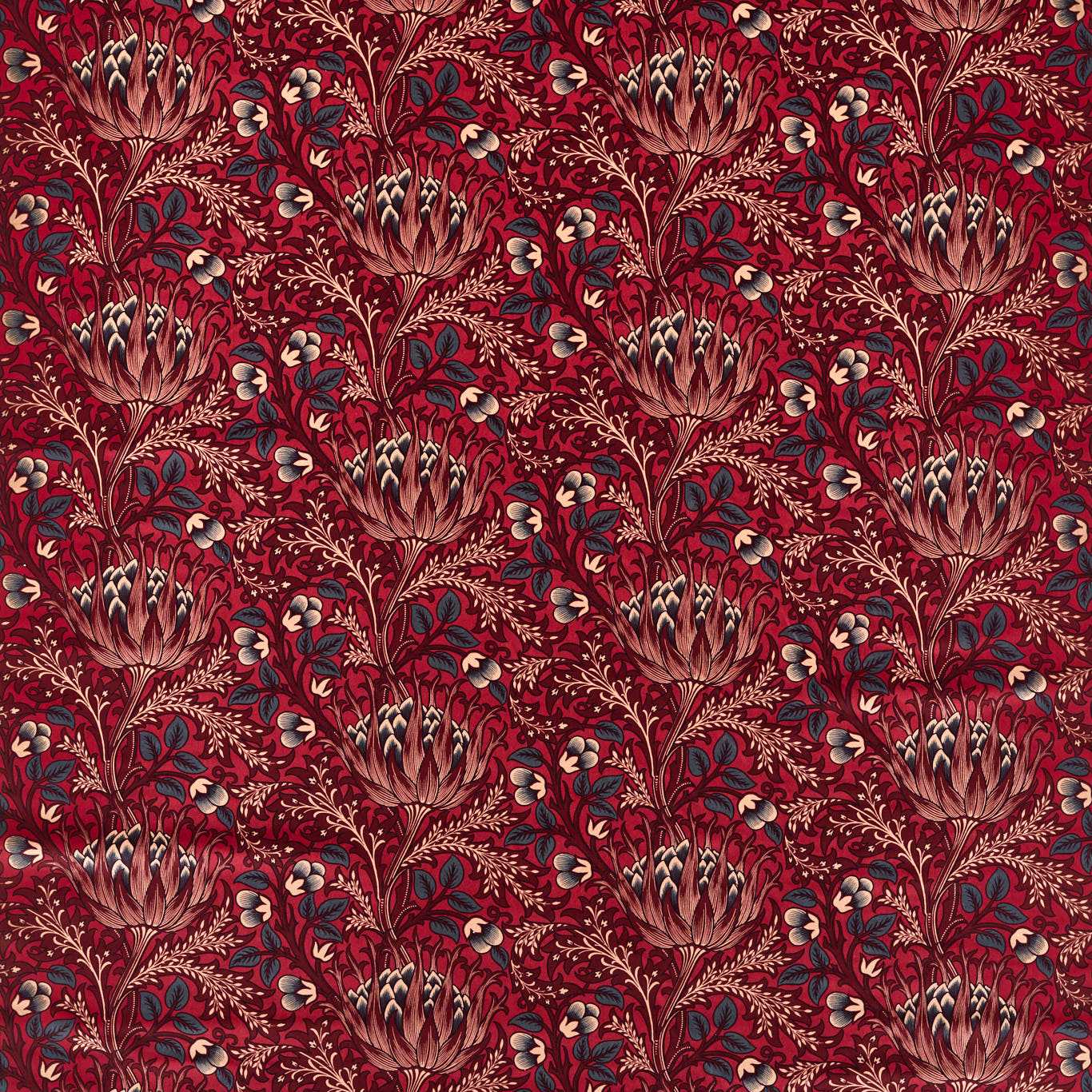 Artichoke Velvet Barbed Berry Fabric By Morris & Co