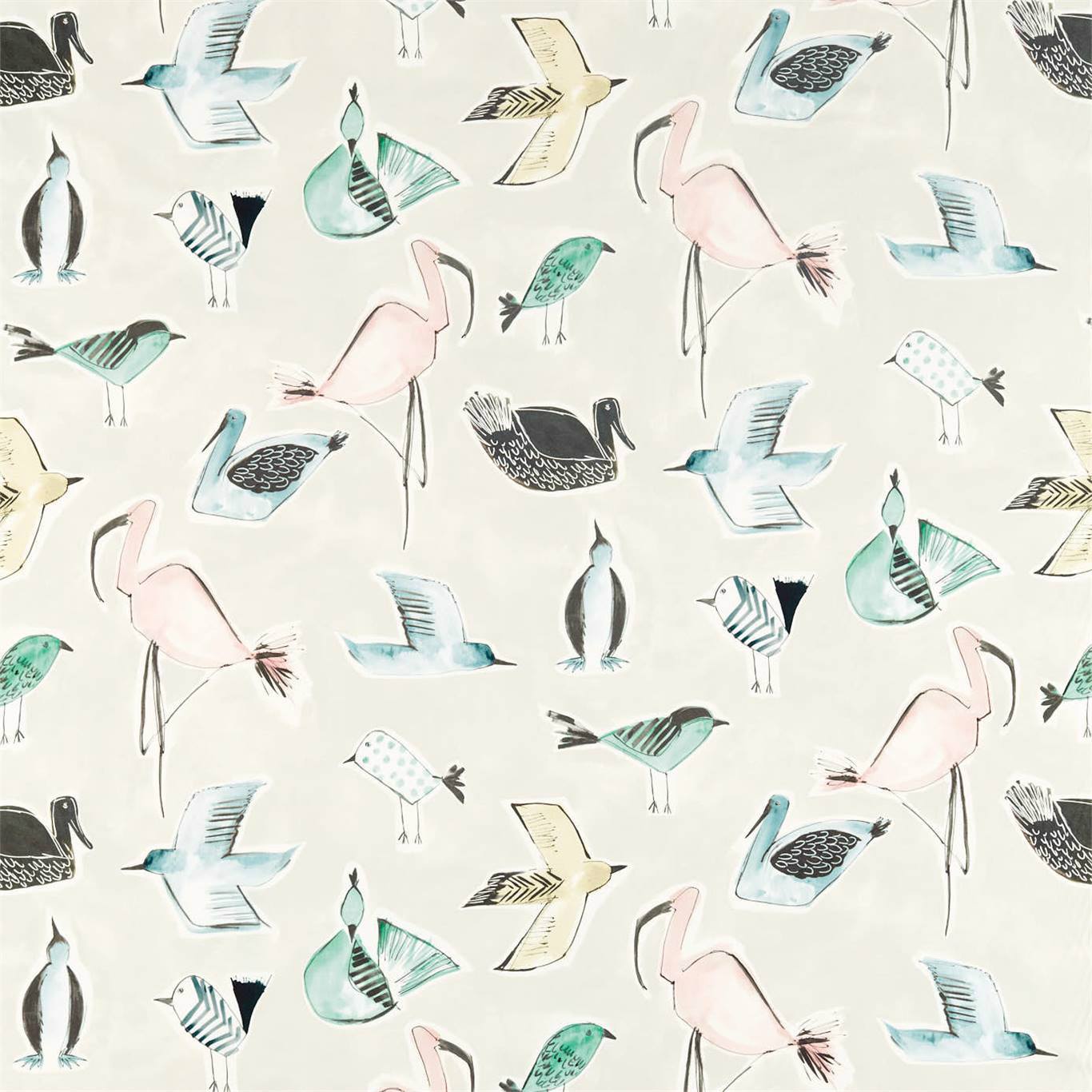 Menagerie Blush/Mint Fabric By Scion