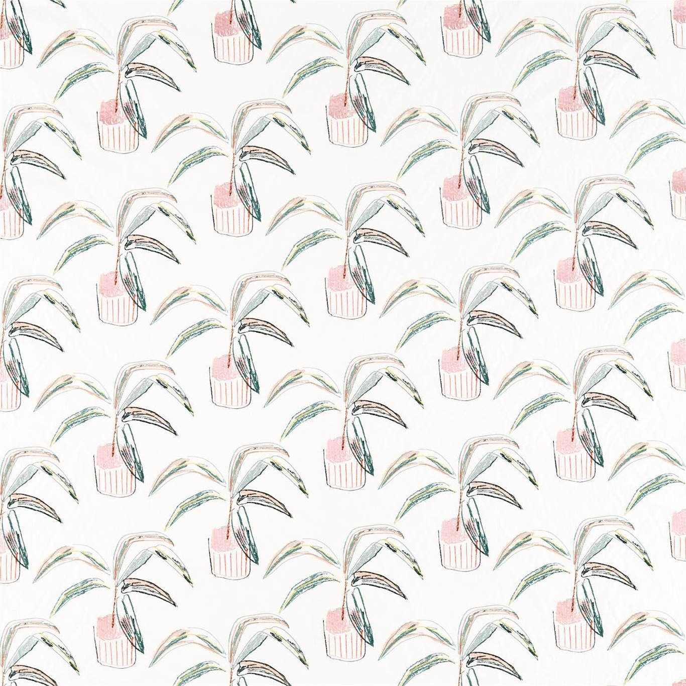 Crassula Blush/Brick/Mist Fabric By Scion