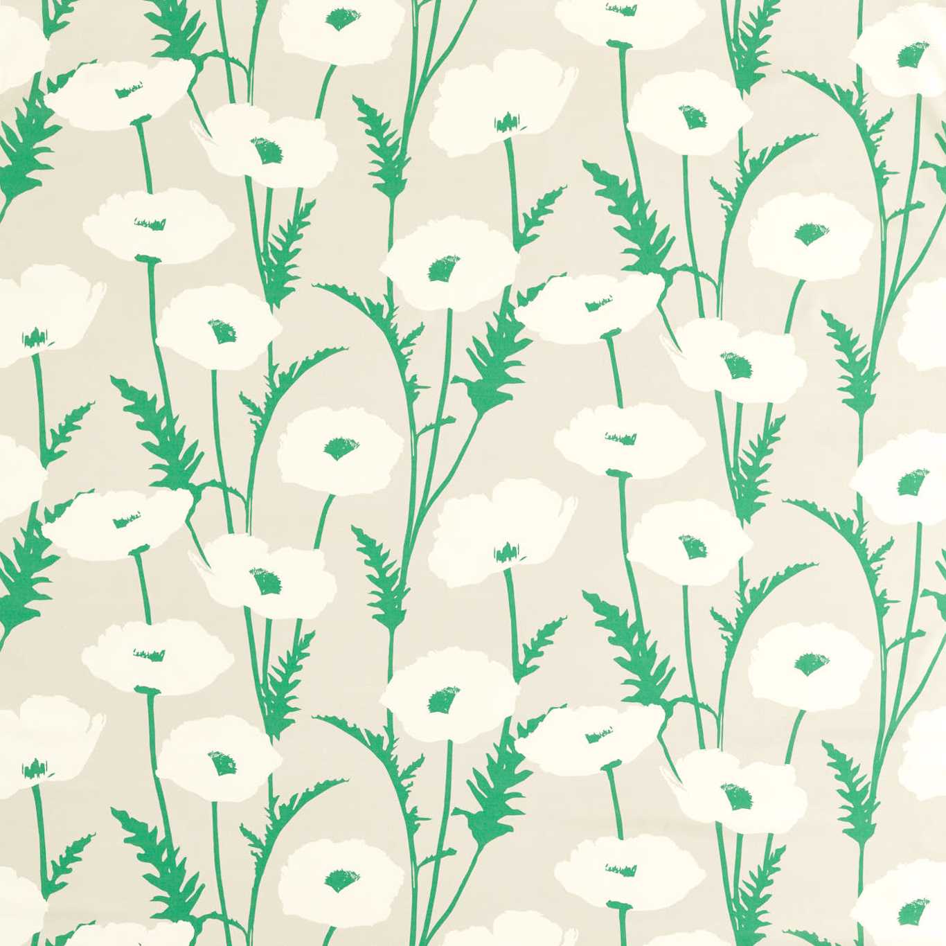 Poppy Pop Parchment/Gecko Fabric By Scion