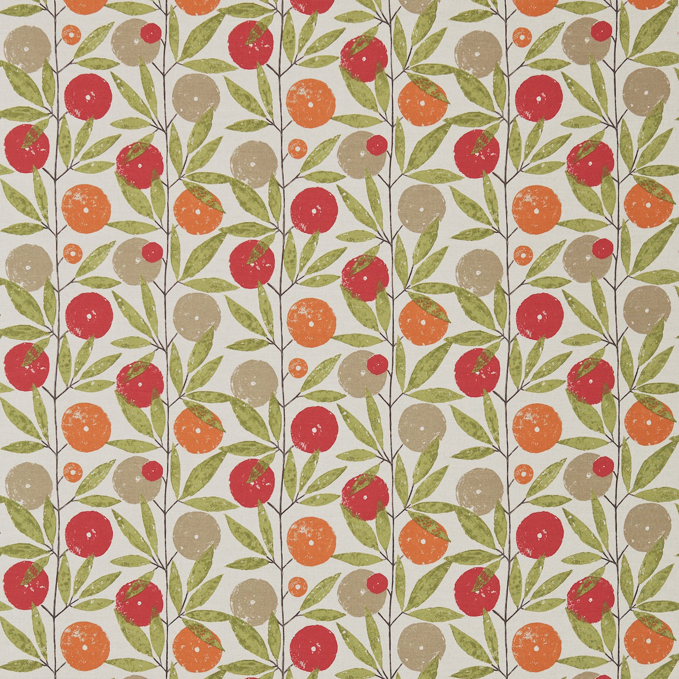 Blomma Tangerine/Chilli/Citrus Fabric By Scion