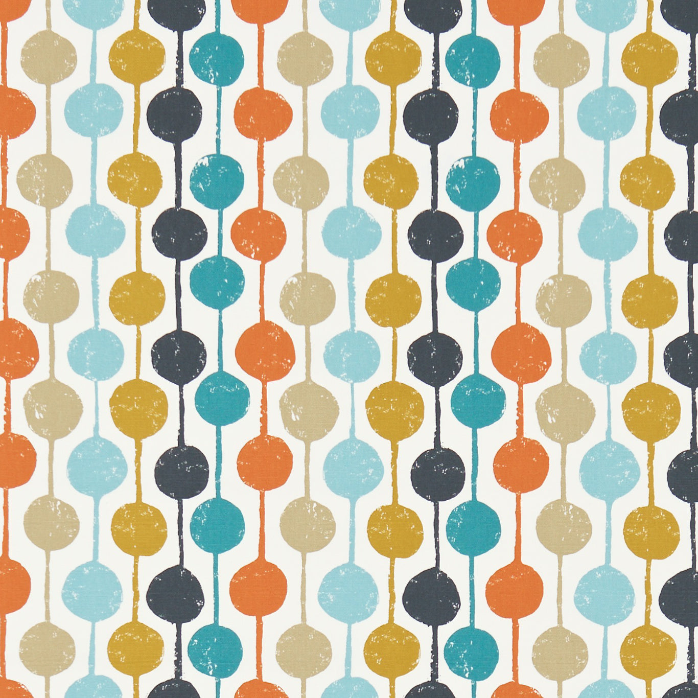 Taimi Sulphur/Tangerine/Kingfisher Fabric By Scion