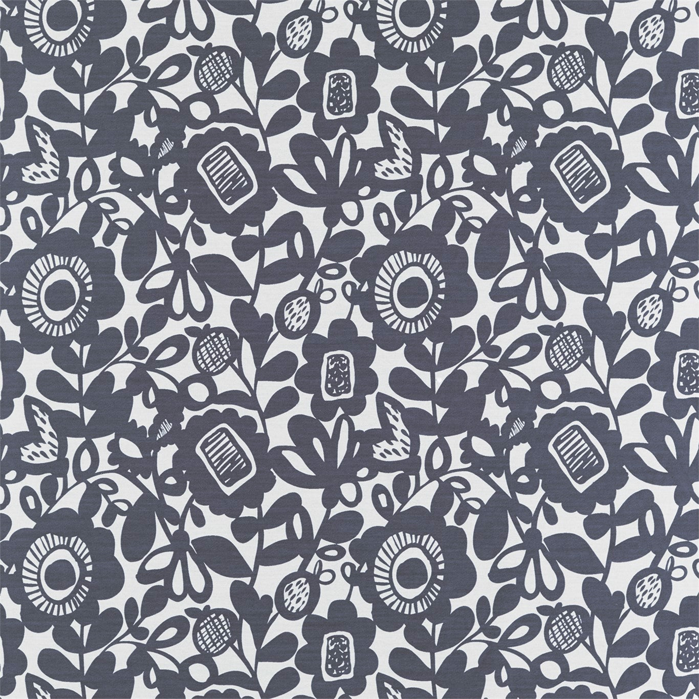 Kukkia Ink Fabric By Scion