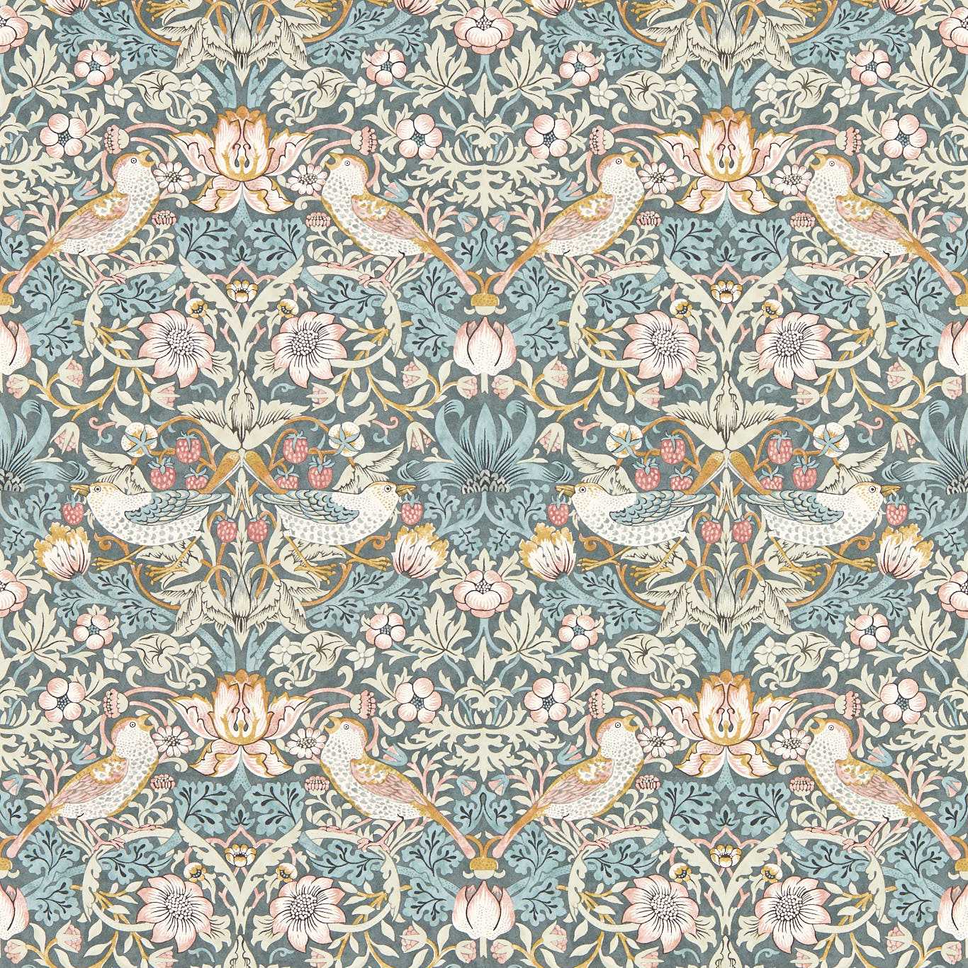 Arbutus Green/Terracotta Wallpaper DJA1A7103 by Morris & Co