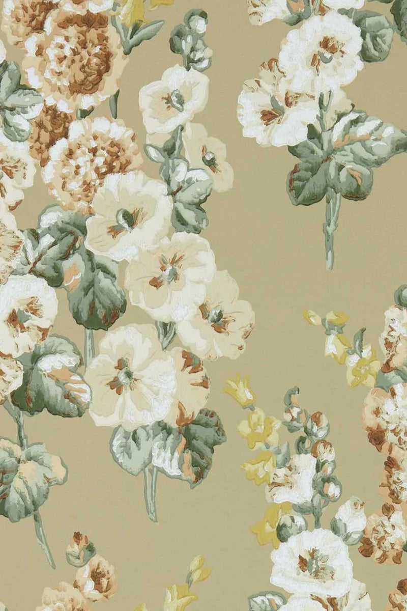 Hollyhocks Wallpaper DOSW217034 by Sanderson - Clearance